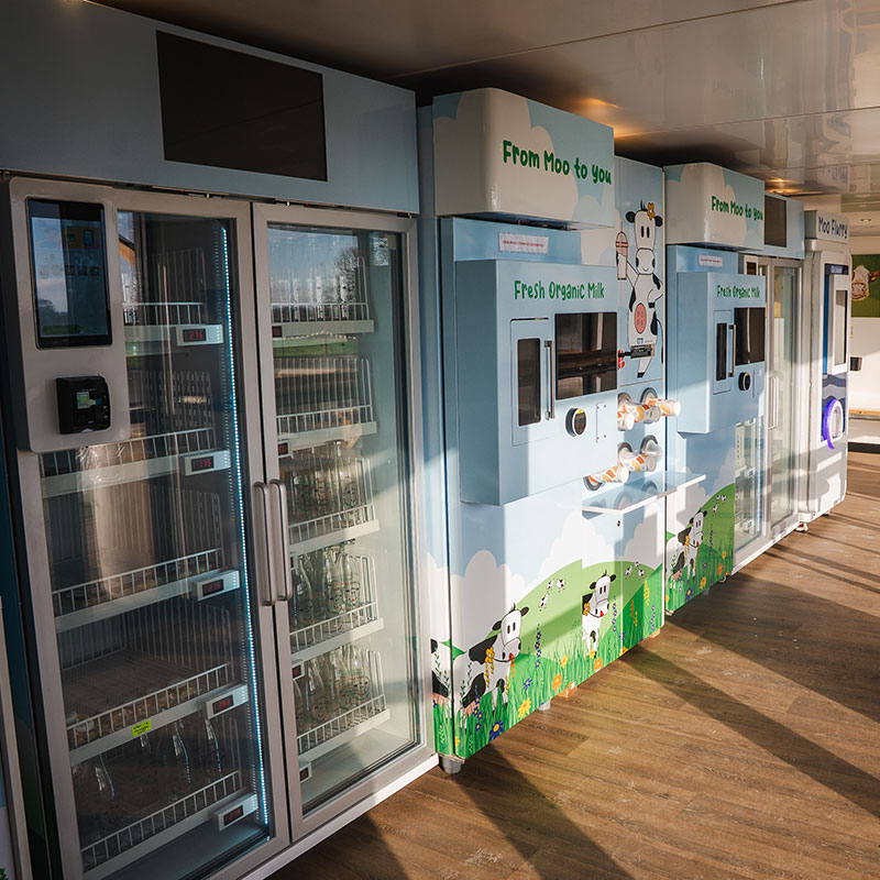 Vending machines at farm shop